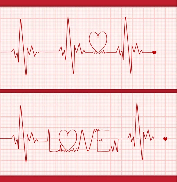 Cardiograma de amor — Vetor de Stock