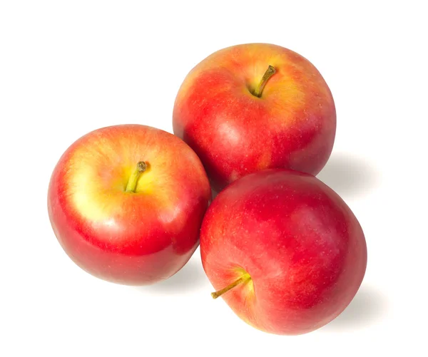 stock image Red with yellow apple on white