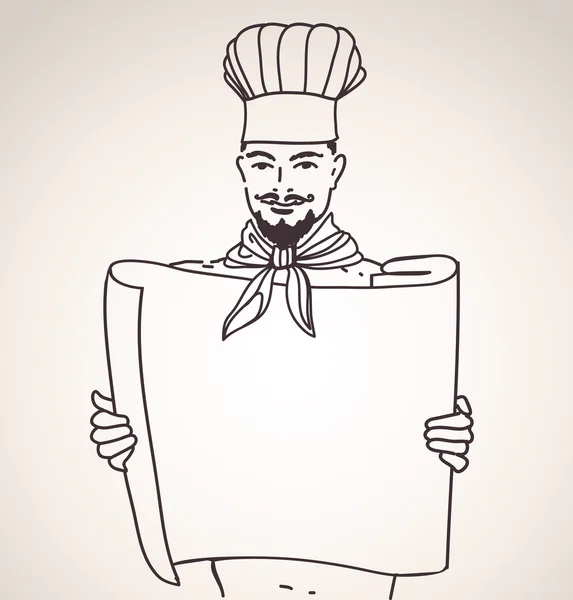 Шеф-кухар з меню — стоковий вектор