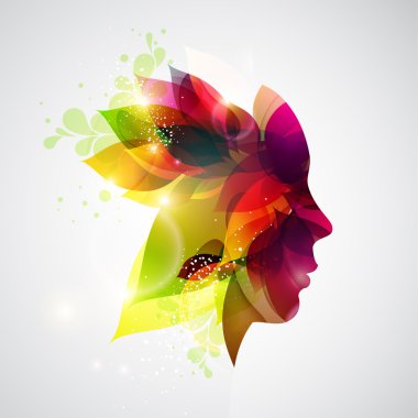 Woman with flowers. clipart