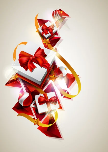 Cadeaux rouges vacances . — Image vectorielle
