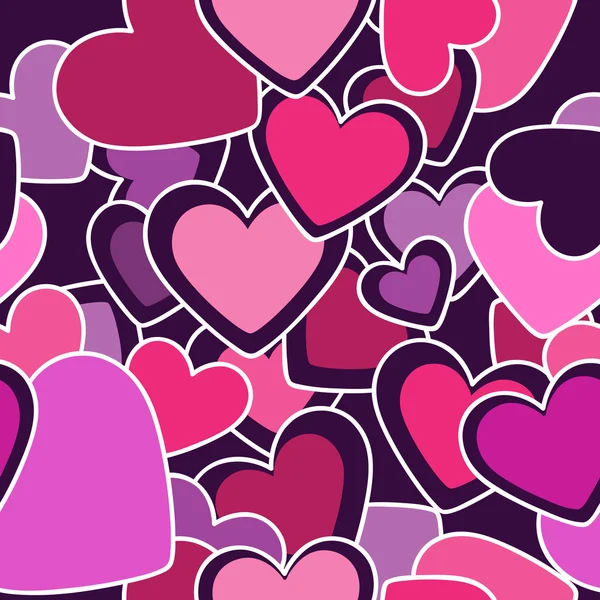 Seamless pattern. Colored hearts — Stock Vector
