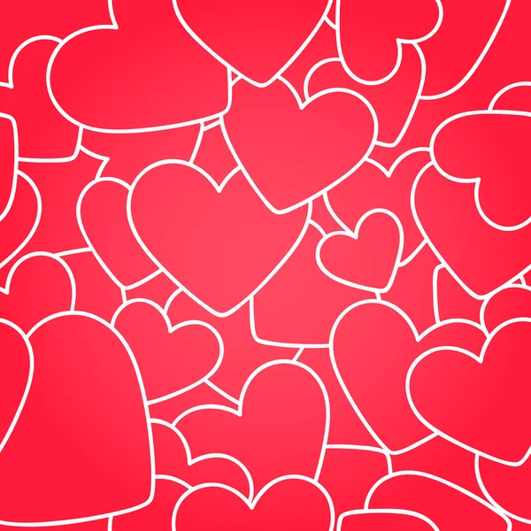 Seamless pattern. Red hearts — Stock Vector