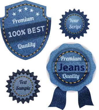 Banners from denim set clipart