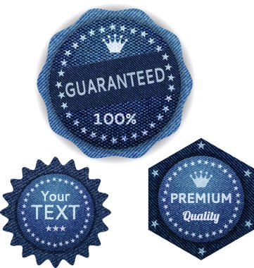 Banners from denim set clipart