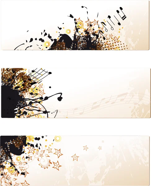 Gelbes Grunge Banner Set Vektorgrafiken