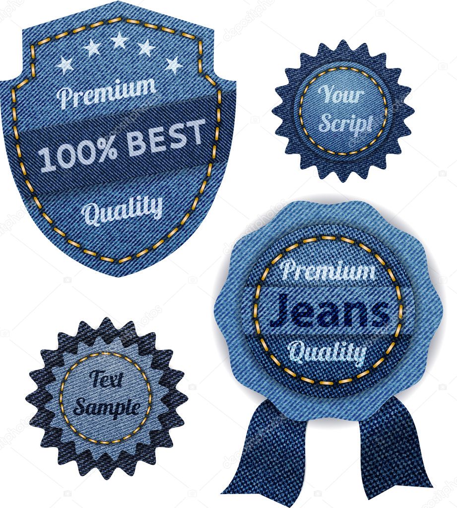 Banners from denim set