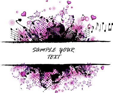 grunge border pink clipart