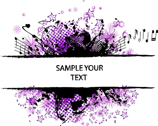 紫色的 grunge 边框 — 图库矢量图片