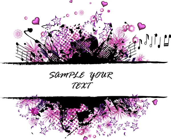 Grunge bordure rose — Image vectorielle