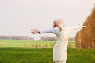 Happy girl outdoor clipart