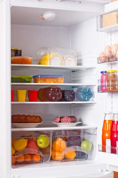 Refrigerator with food — Stock Photo, Image