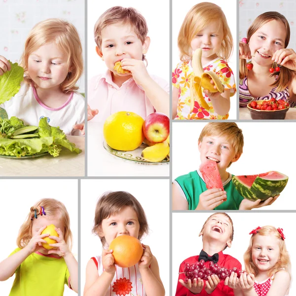 Niños con frutas —  Fotos de Stock