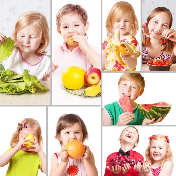 Children with fruits — Stock Photo, Image