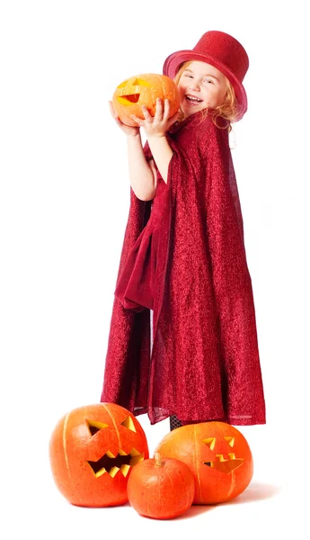 Dziewczyna w kostium czarownicy — Zdjęcie stockowe