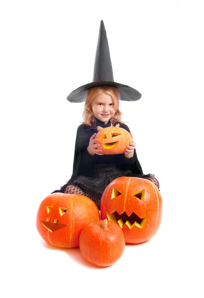 The girl in a suit of a witch — Stock Photo, Image