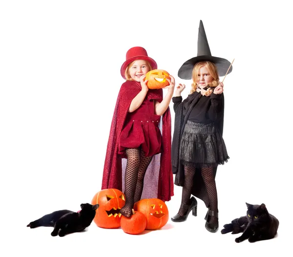 Meninas de terno de bruxa — Fotografia de Stock