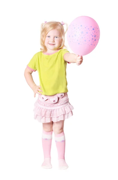 Szczęśliwa dziewczyna z balonem — Zdjęcie stockowe