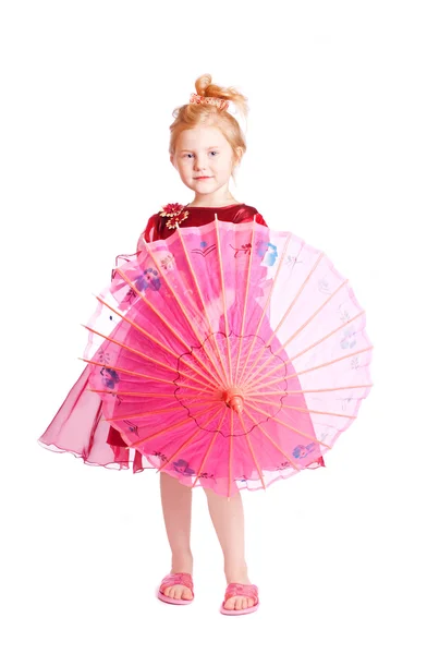 Mosoly lány esernyő — Stock Fotó