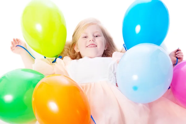 Fata cu baloane — Fotografie, imagine de stoc