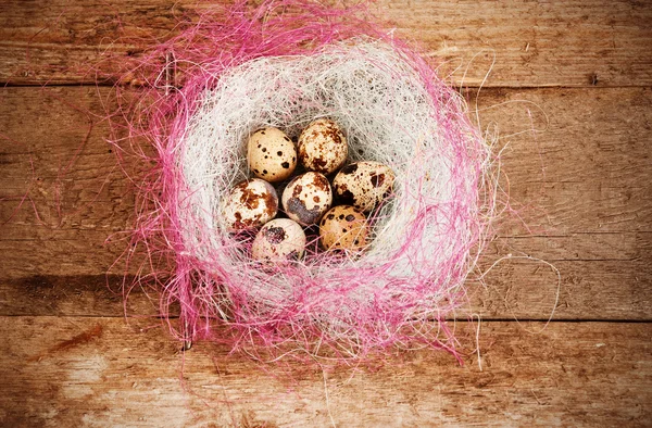 Uovo di Pasqua su sfondo di legno — Foto Stock