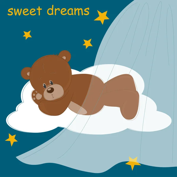 梦的泰迪熊 — 图库矢量图片