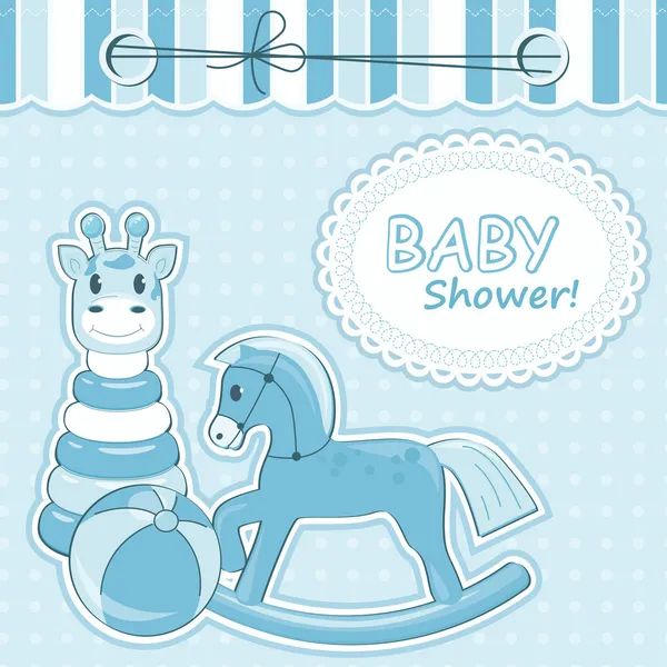 Baby jongen aankondigingskaart. vectorillustratie — Stockvector