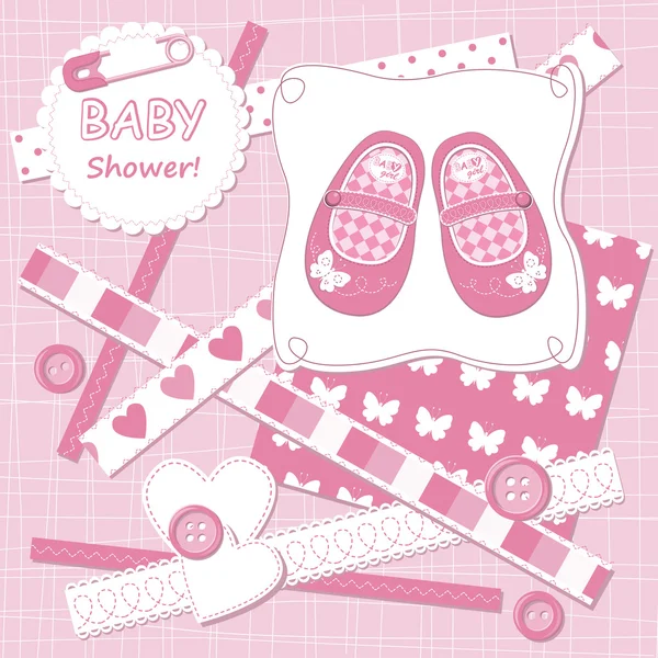 ベクトルの赤ちゃん女の子スクラップ ブック — ストックベクタ