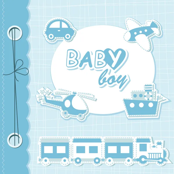 Vector baby boy scrapbook Stock Illustration