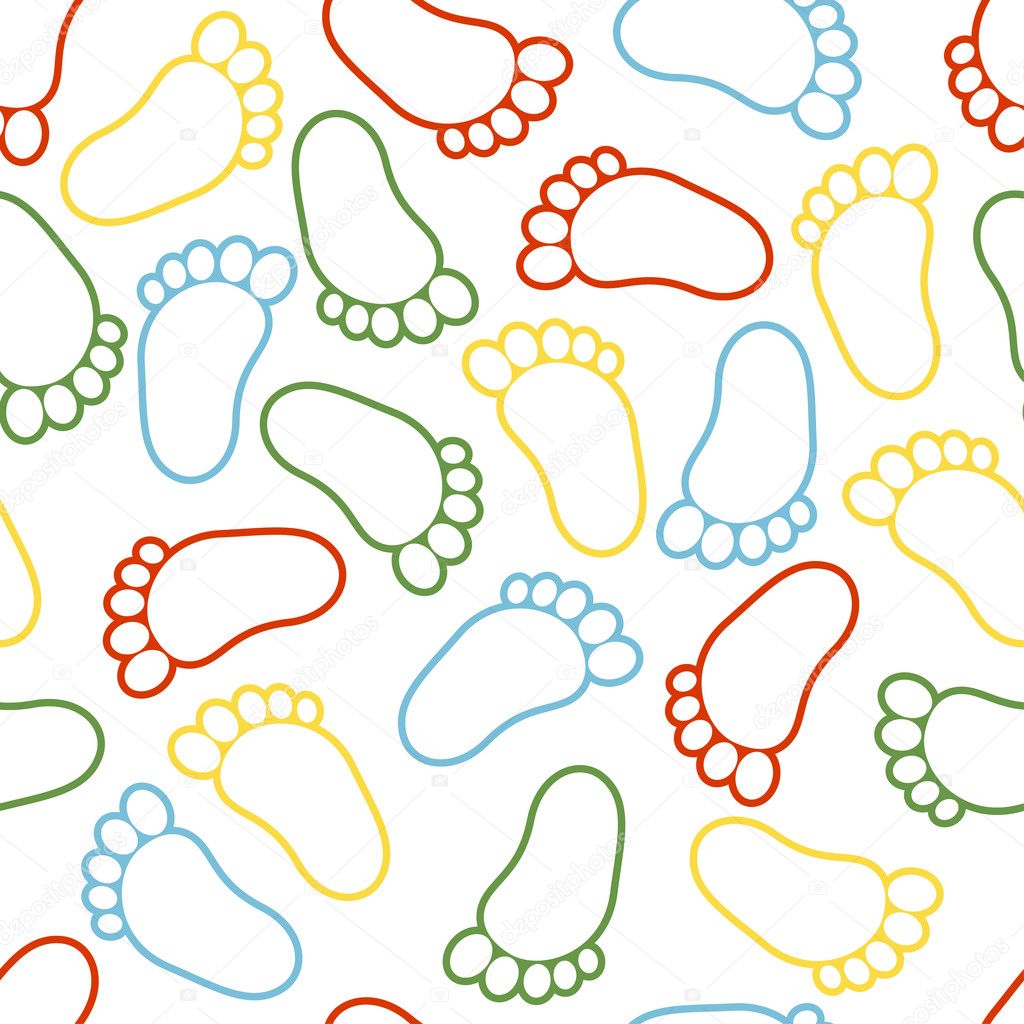 Colorful feet seamless background