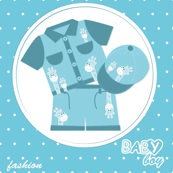 Vektor Baby Boy Sammelalbum Karte — Stockvektor