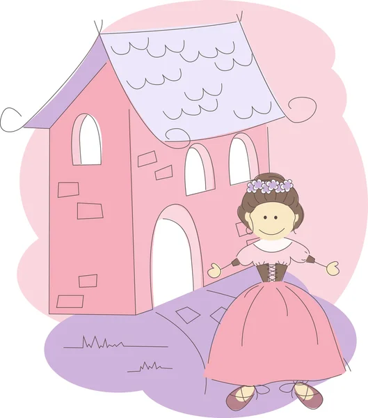 Vektor-Illustration mit Prinzessin — Stockvektor