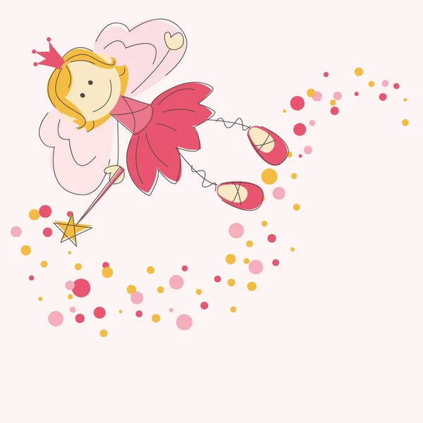 Vector illustration of a fairy with magic stick — Stock Vector