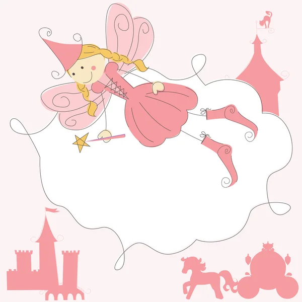 Fairy princess uitnodigingskaart — Stockvector