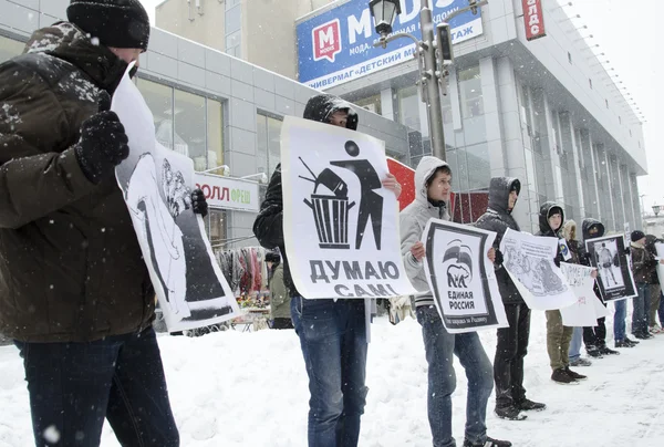 Hmotnost setkání do opozice ve městě saratov. Stock Fotografie