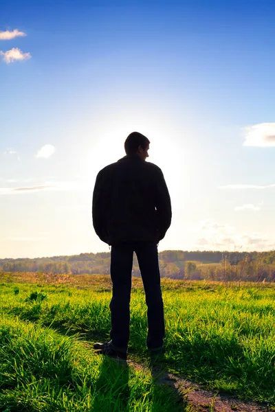 Silhouet van een man — Stockfoto