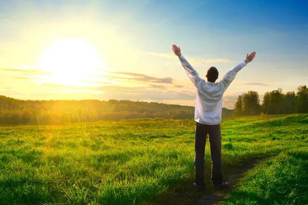 Happy man outdoor — Stock Photo, Image