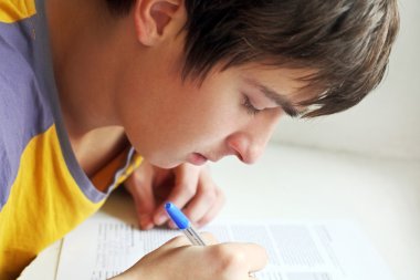 Teenager writing clipart