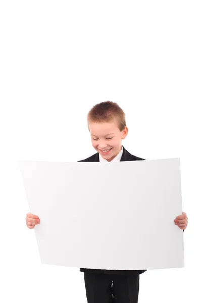 Üres papír fiú — Stock Fotó