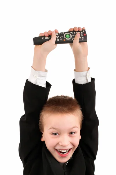 Dreng med fjernbetjening - Stock-foto