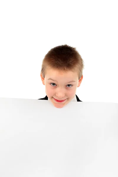 Boş kağıt ile çocuk — Stok fotoğraf