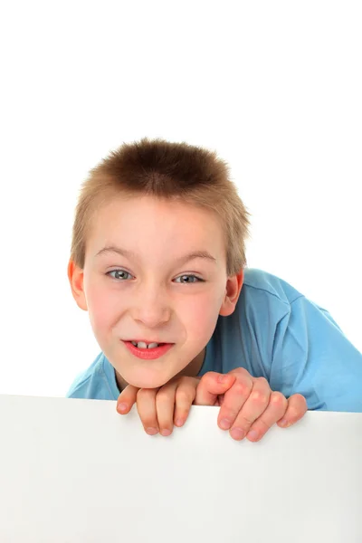 Boy with blank paper — Stock Photo, Image