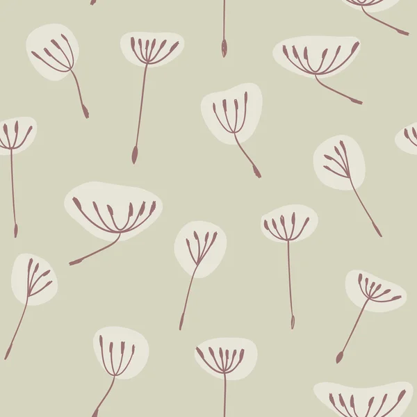Motif sans couture avec des fleurs de pissenlit pastel — Image vectorielle