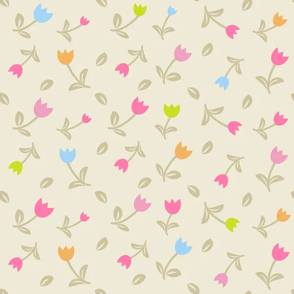 Motif sans couture avec des fleurs pastel — Image vectorielle