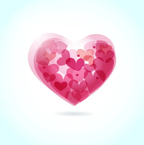Sevgililer günü kartı ve kalpler. — Stok Vektör
