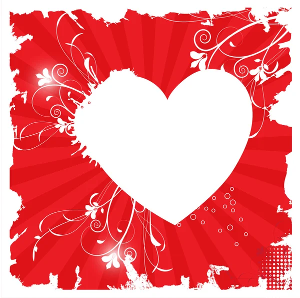 Вінтажна листівка з серцем валентинки — стоковий вектор