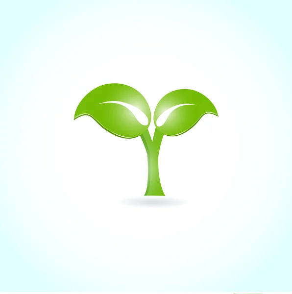 Hoja verde. Fondo de vector ecológico — Vector de stock