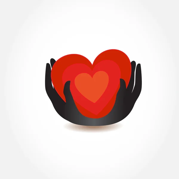 Résumé fond de valentines avec le cœur dans les mains humaines — Image vectorielle