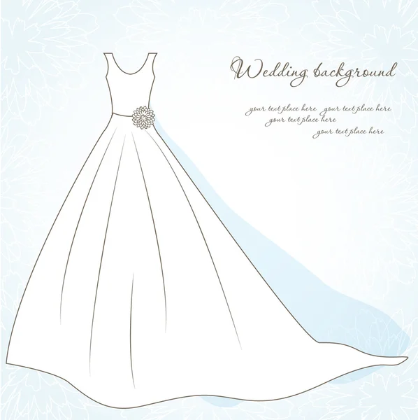 Bruiloft achtergrond met jurk — Stockvector