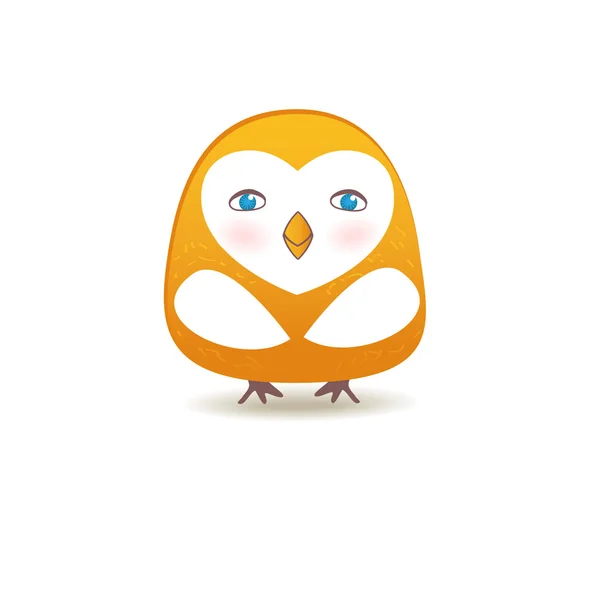 Cute romance bird with heart face — Stock Vector